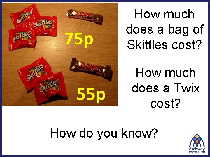 How much does a bag of Skittles cost? How much does a Twix cost?