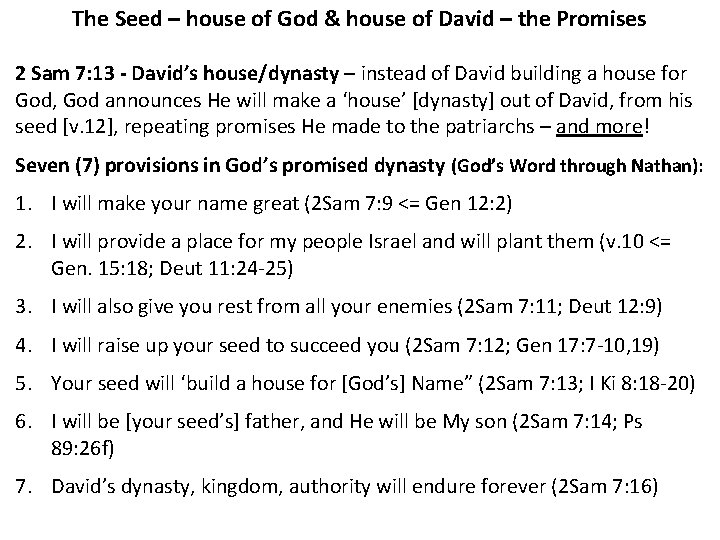 The Seed – house of God & house of David – the Promises 2