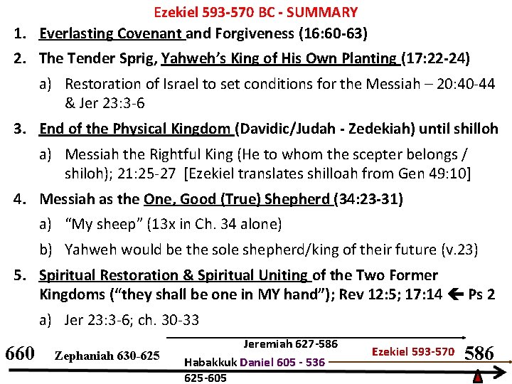 Ezekiel 593 -570 BC - SUMMARY 1. Everlasting Covenant and Forgiveness (16: 60 -63)