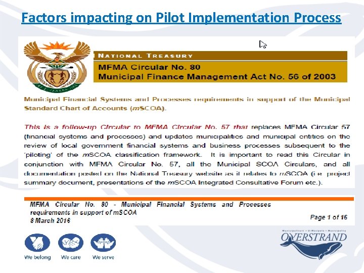 Factors impacting on Pilot Implementation Process 