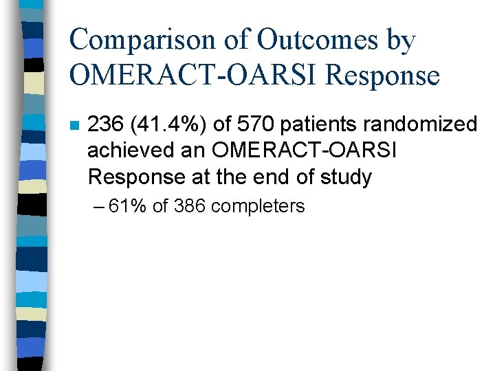Omeract Radi Validation of the OMERACTOARSI Responder Index Responders Have