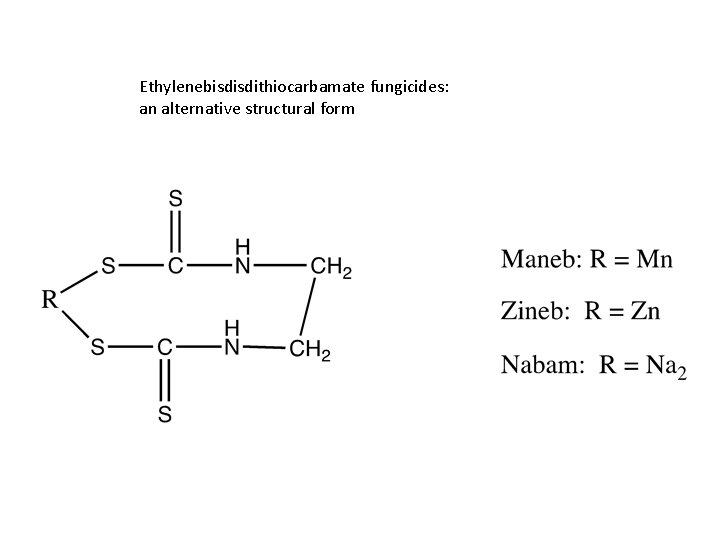 Ethylenebisdisdithiocarbamate fungicides: an alternative structural form 