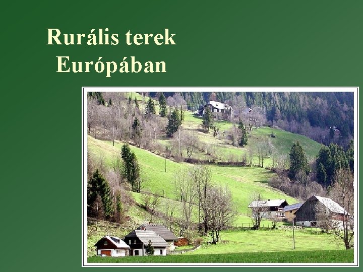 Rurális terek Európában 