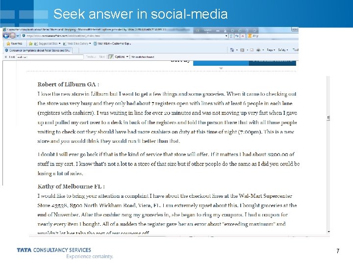 Seek answer in social-media 7 Seek answer in social-media 7