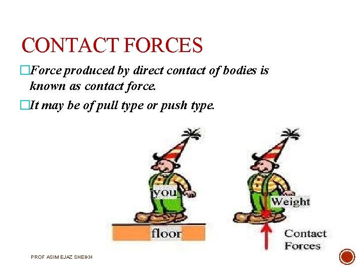 CONTACT FORCES �Force produced by direct contact of bodies is known as contact force.