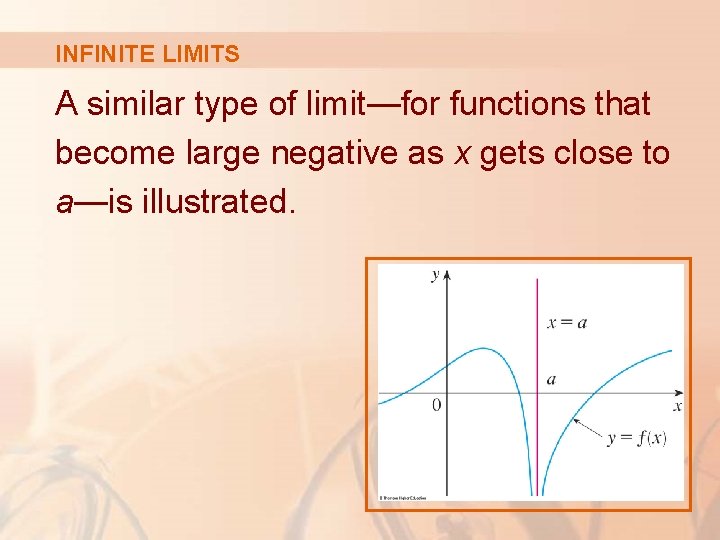 INFINITE LIMITS A similar type of limit—for functions that become large negative as x