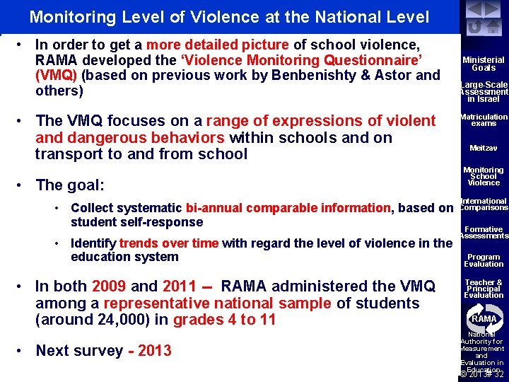 Monitoring Level of Violence at the National Level • In order to get a