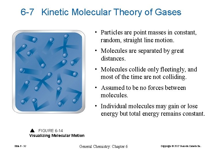 6 -7 Kinetic Molecular Theory of Gases • Particles are point masses in constant,