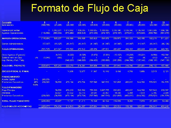 Formato de Flujo de Caja 