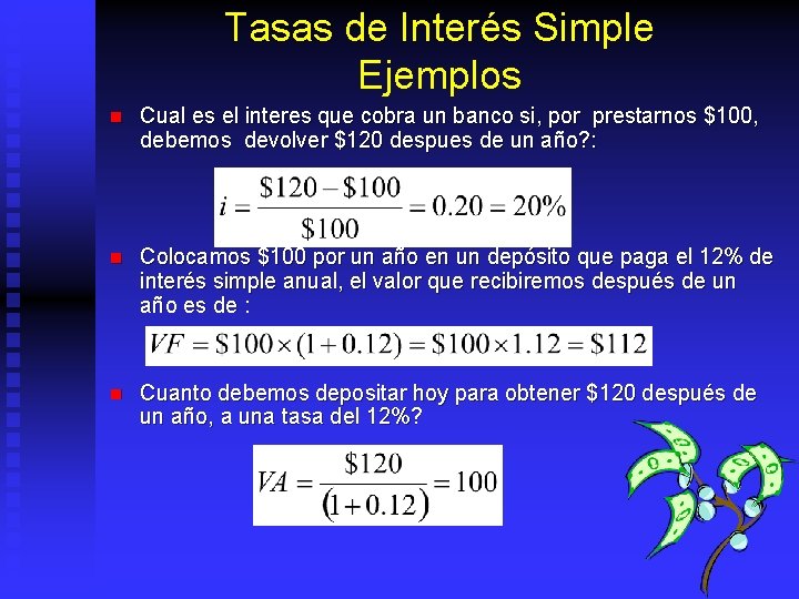 Tasas de Interés Simple Ejemplos n Cual es el interes que cobra un banco