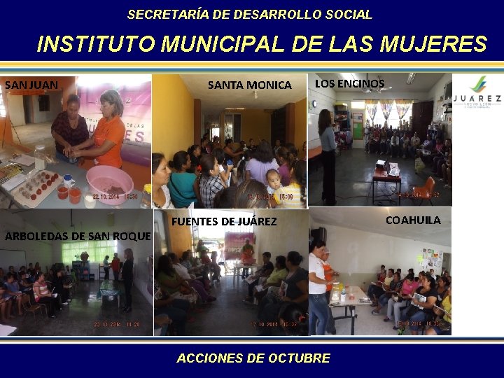 SECRETARÍA DE DESARROLLO SOCIAL INSTITUTO MUNICIPAL DE LAS MUJERES SAN JUAN ARBOLEDAS DE SAN