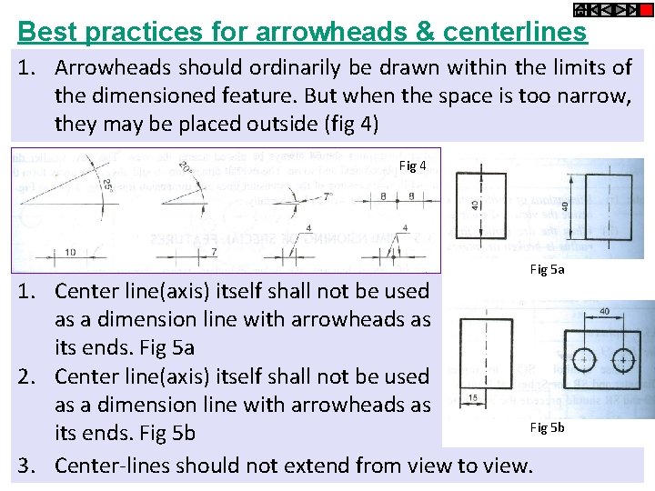 Best practices for arrowheads & centerlines 1. Arrowheads should ordinarily be drawn within the