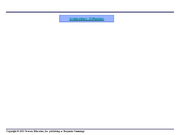 Animation: Diffusion Copyright © 2005 Pearson Education, Inc. publishing as Benjamin Cummings 