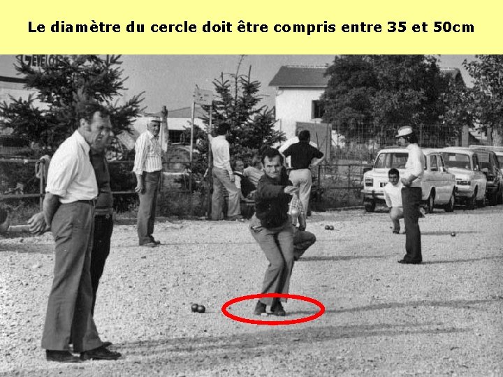 Le diamètre du cercle doit être compris entre 35 et 50 cm Le diamètre du cercle doit être compris entre 35 et 50 cm
