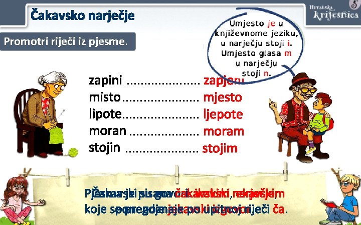 Čakavsko narječje Promotri riječi iz pjesme. zapini. . . . . zapjeni misto. . Čakavsko narječje Promotri riječi iz pjesme. zapini. . . . . zapjeni misto. .