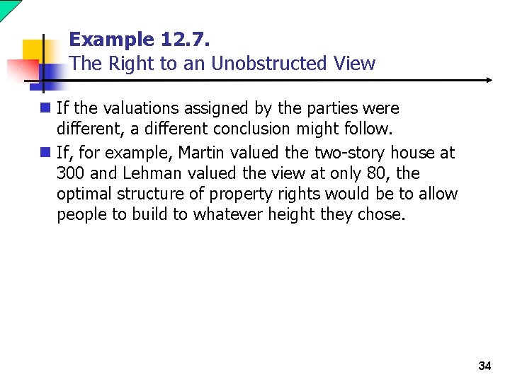 Example 12. 7. The Right to an Unobstructed View n If the valuations assigned