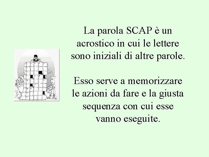 La parola SCAP è un acrostico in cui le lettere sono iniziali di altre