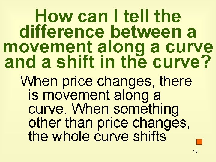 How can I tell the difference between a movement along a curve and a