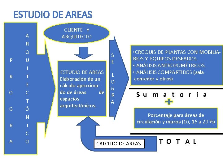 ESTUDIO DE AREAS P R O G R A M A R Q U