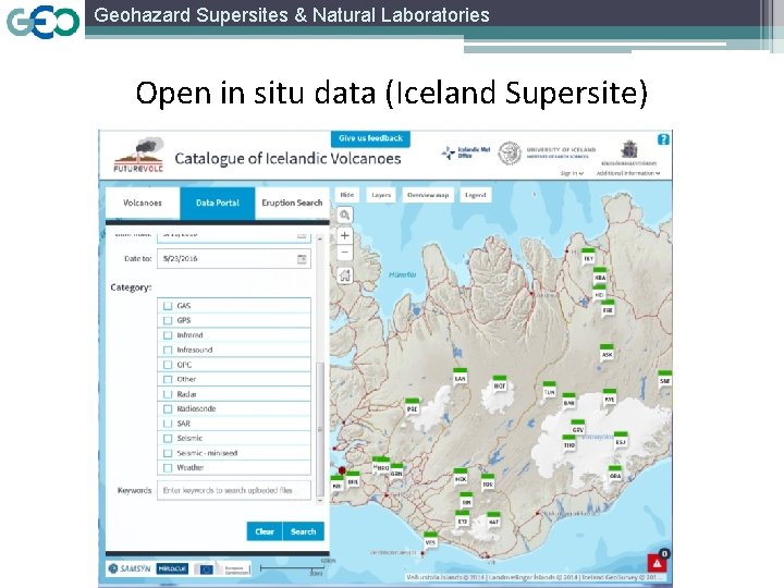 Geohazard Supersites & Natural Laboratories Open in situ data (Iceland Supersite) 