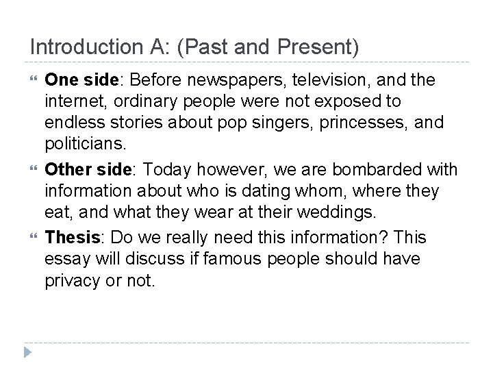 Introduction A: (Past and Present) One side: Before newspapers, television, and the internet, ordinary