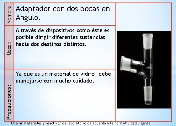 Nombre: Usos: Adaptador con dos bocas en Angulo. A través de dispositivos como éste