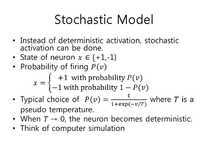 Stochastic Model • 