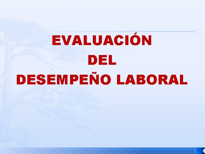 EVALUACIÓN DEL DESEMPEÑO LABORAL 