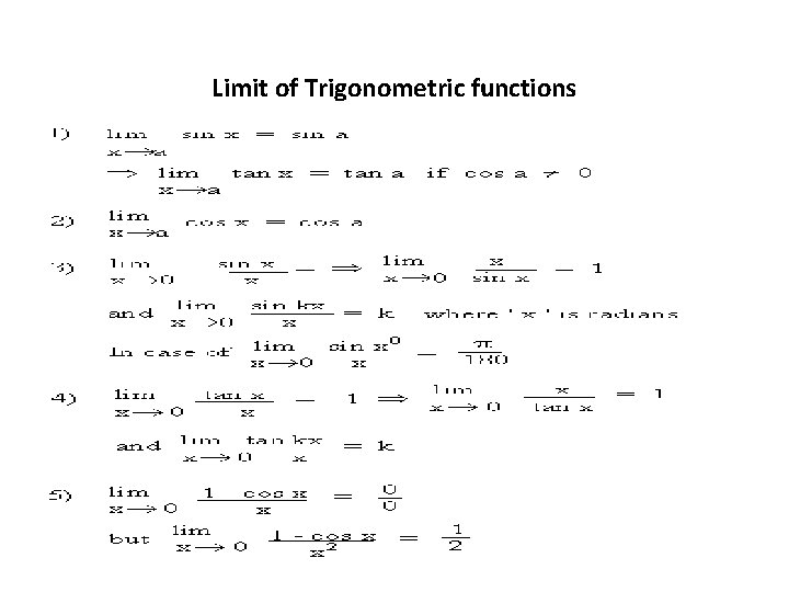 Limit of Trigonometric functions 