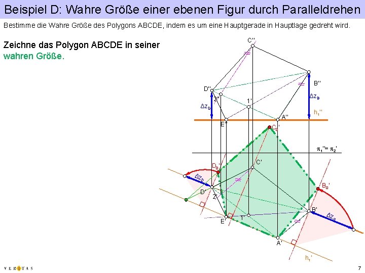 Beispiel Wahre Gre Einer Ebenen Figur Durch Paralleldrehen