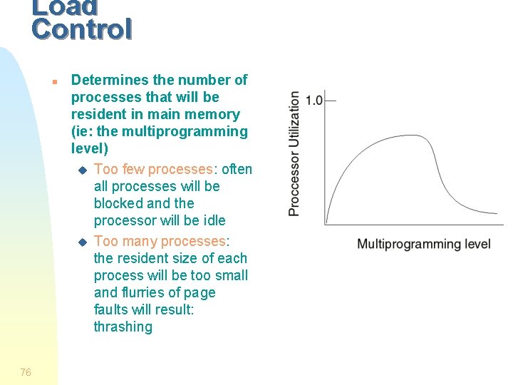 Load Control n 76 Determines the number of processes that will be resident in Load Control n 76 Determines the number of processes that will be resident in