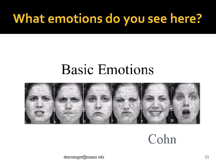 What emotions do you see here? Cohn dmessinger@miami. edu 11 What emotions do you see here? Cohn dmessinger@miami. edu 11