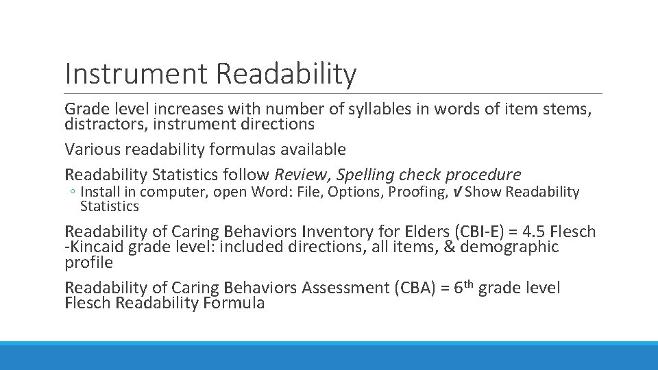 Instrumentation Overview Measuring Caring in Nursing Instrumentation