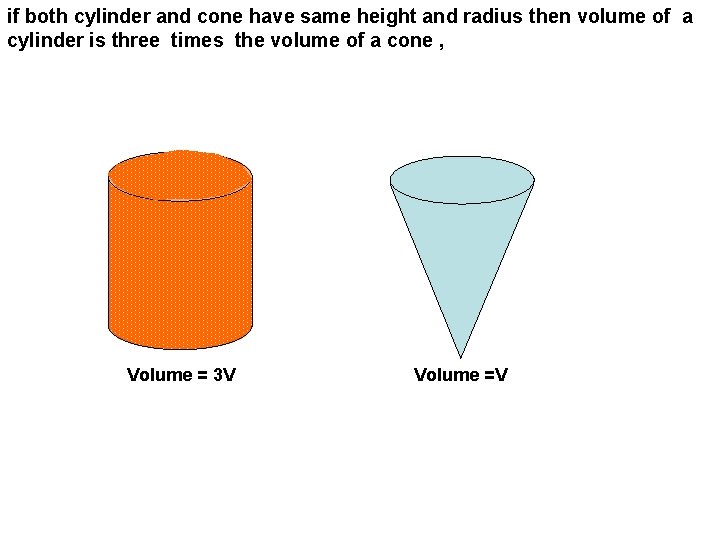 if both cylinder and cone have same height and radius then volume of a