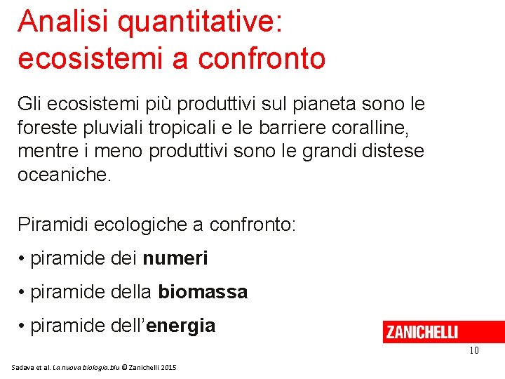 Analisi quantitative: ecosistemi a confronto Gli ecosistemi più produttivi sul pianeta sono le foreste Analisi quantitative: ecosistemi a confronto Gli ecosistemi più produttivi sul pianeta sono le foreste