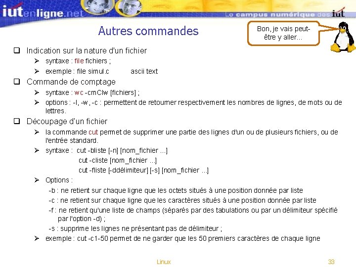 Autres commandes Bon, je vais peutêtre y aller… q Indication sur la nature d'un Autres commandes Bon, je vais peutêtre y aller… q Indication sur la nature d'un