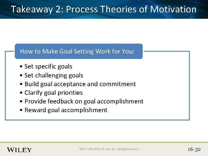 Place Slide Title Text Here Takeaway 2: Process Theories of Motivation How to Make