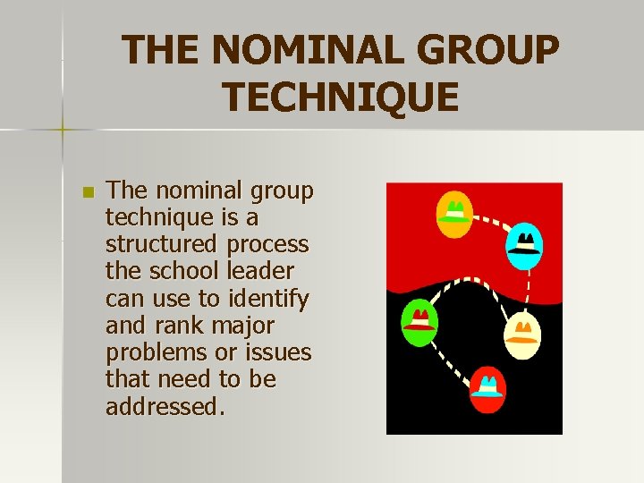 THE NOMINAL GROUP TECHNIQUE n The nominal group technique is a structured process the