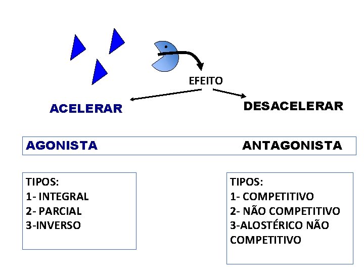 EFEITO ACELERAR AGONISTA TIPOS: 1 - INTEGRAL 2 - PARCIAL 3 -INVERSO DESACELERAR ANTAGONISTA