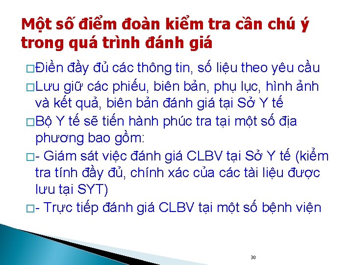 Một số điểm đoàn kiểm tra cần chú ý trong quá trình đánh giá