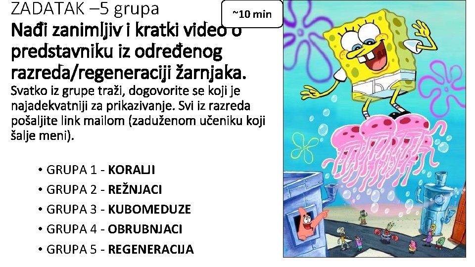 ZADATAK – 5 grupa ~10 min Nađi zanimljiv i kratki video o predstavniku iz