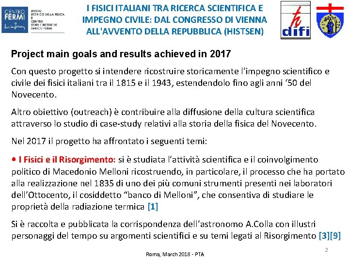 I FISICI ITALIANI TRA RICERCA SCIENTIFICA E IMPEGNO CIVILE: DAL CONGRESSO DI VIENNA ALL'AVVENTO