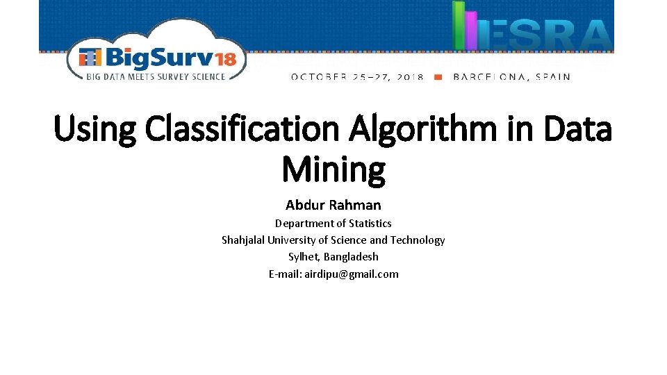 Predicting Depression Occurrence Using Classification Algorithm in Data Mining Abdur Rahman Department of Statistics