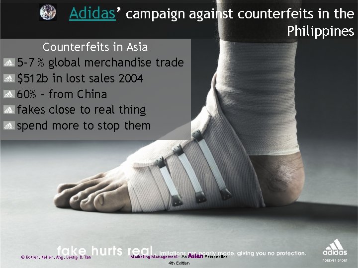 Adidas’ campaign against counterfeits in the Philippines Counterfeits in Asia 5 -7 % global