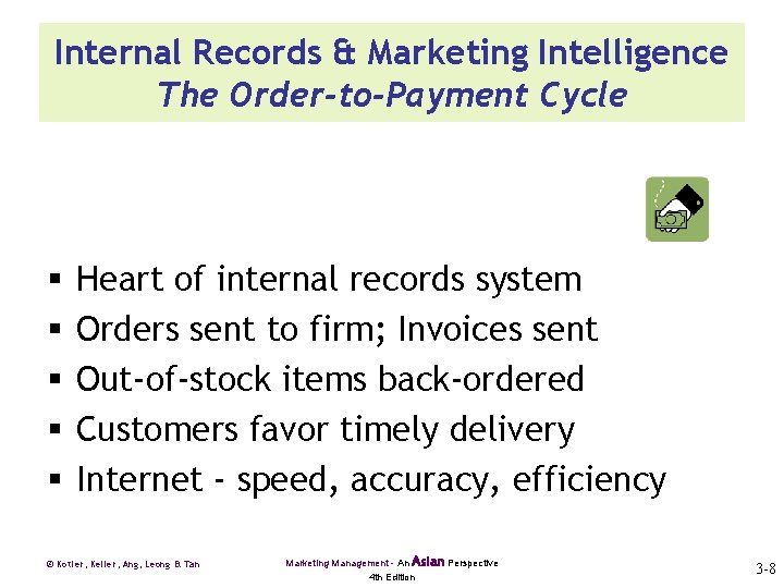 Internal Records & Marketing Intelligence The Order-to-Payment Cycle § § § Heart of internal