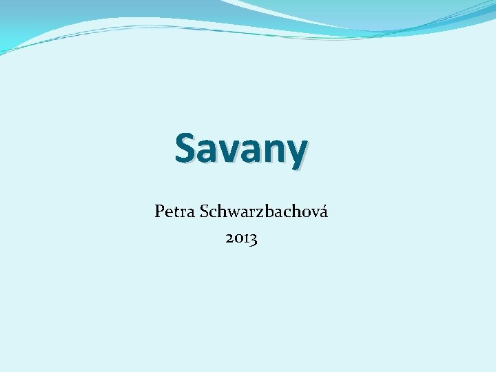 Savany Petra Schwarzbachová 2013 
