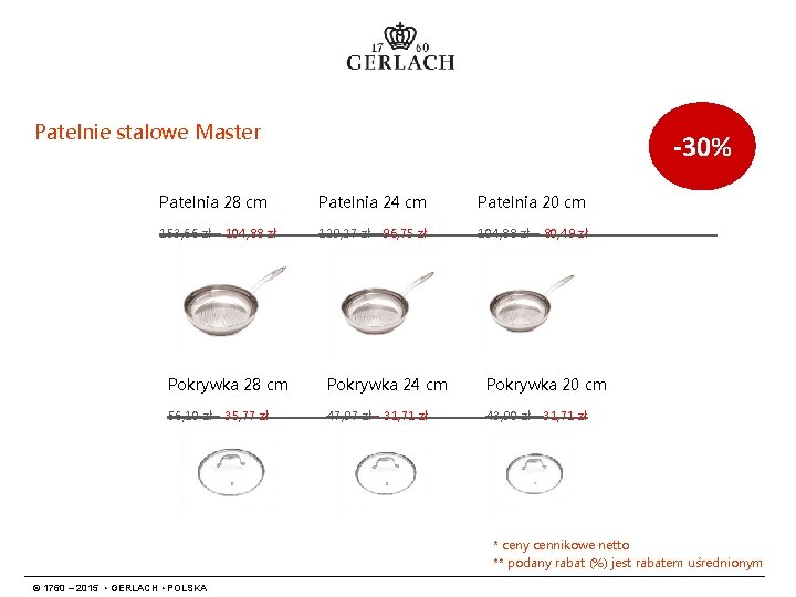 Patelnie stalowe Master -30% Patelnia 28 cm Patelnia 24 cm Patelnia 20 cm 153,