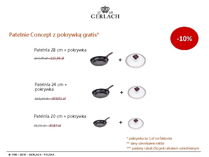 Patelnie Concept z pokrywką gratis* -10% Patelnia 28 cm + pokrywka 137, 40 zł