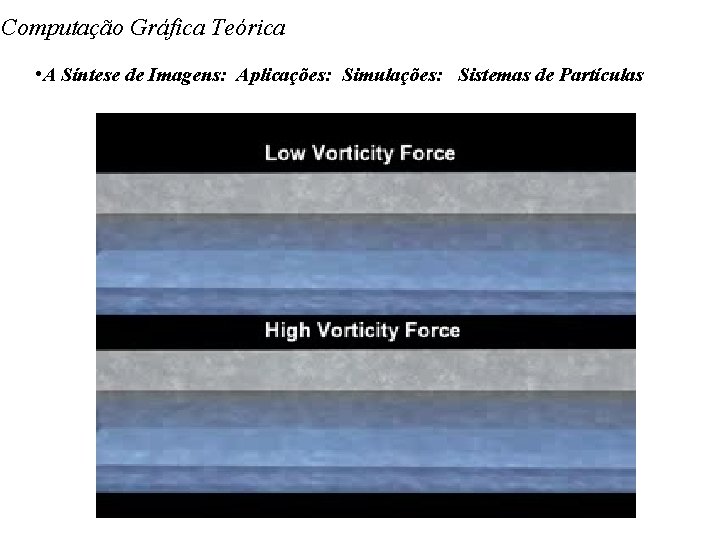 Computação Gráfica Teórica • A Síntese de Imagens: Aplicações: Simulações: Sistemas de Partículas 