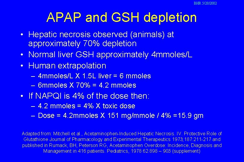BHR 5282002 Acetaminophen Hepatotoxicity Barry H Rumack M